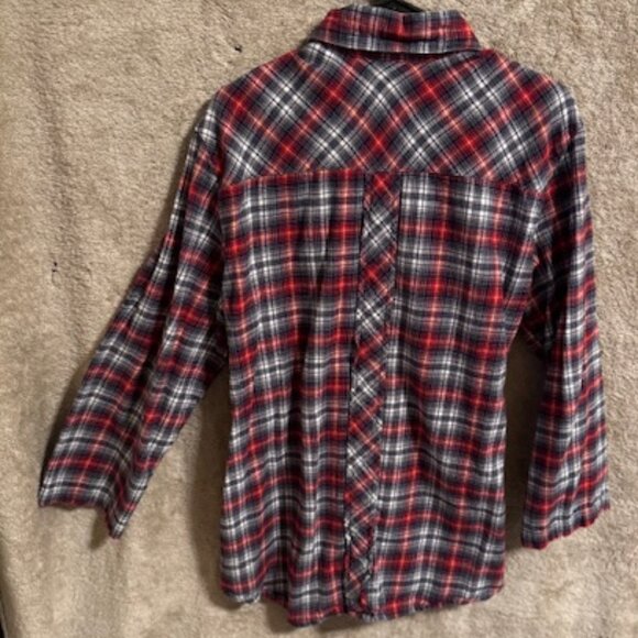 Women’s Eleven Stitch Design Flannel Button-Down Shirt, Size L - Picture 5 of 11